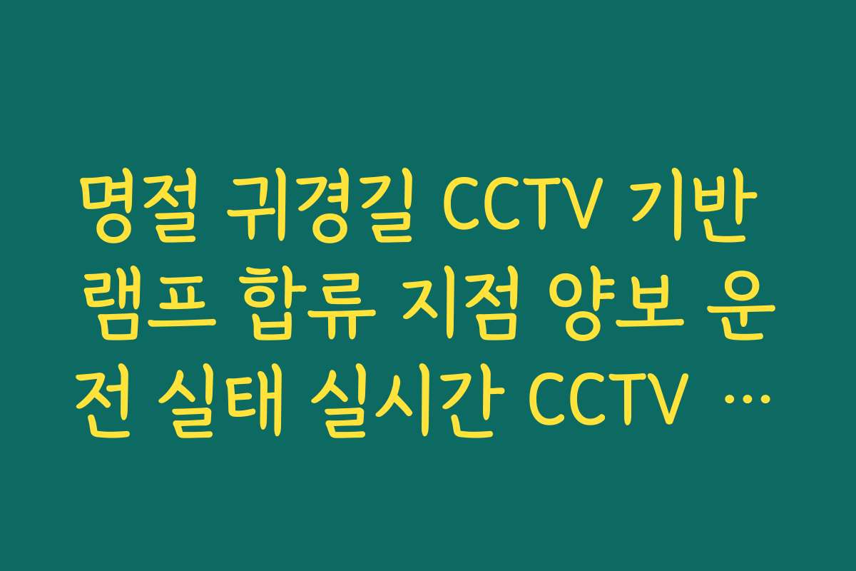 명절 귀경길 CCTV 기반 램프 합류 지점 양보 운전 실태 실시간 CCTV 확인