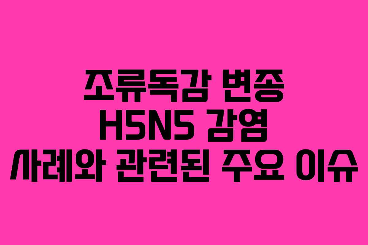 조류독감 변종 H5N5 감염 사례와 관련된 주요 이슈