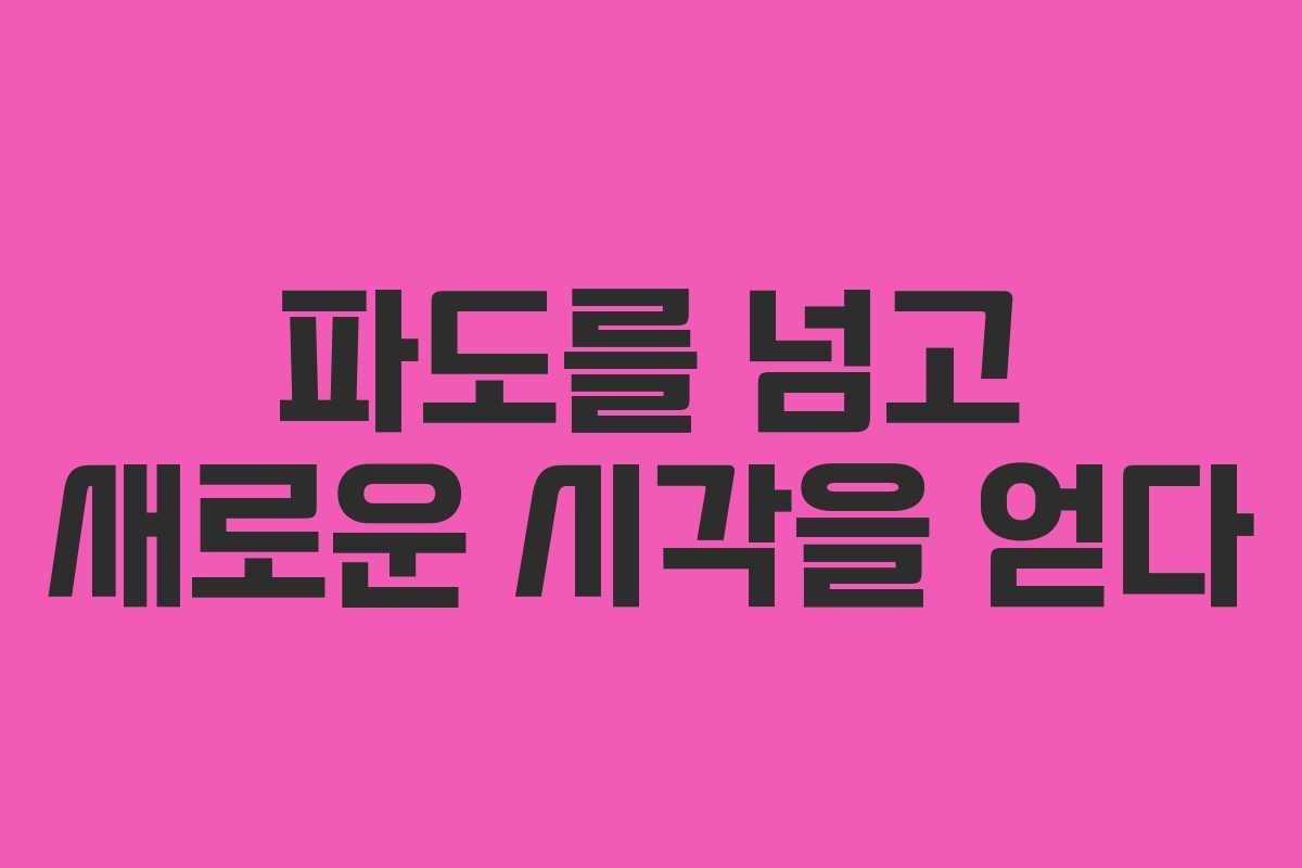 파도를 넘고 새로운 시각을 얻다