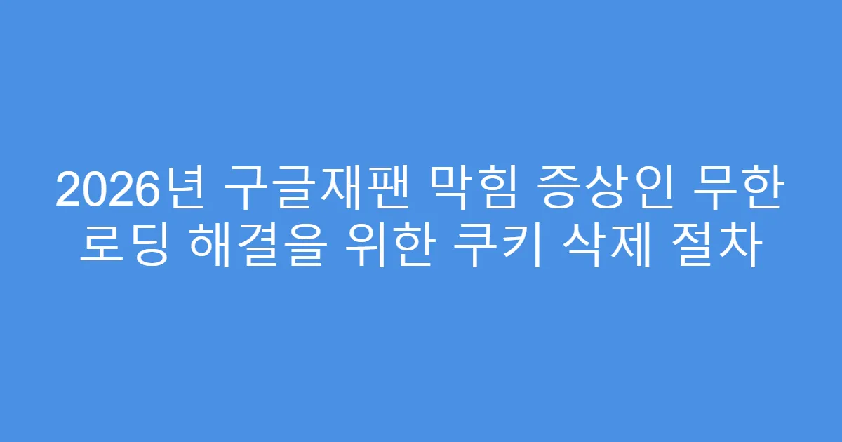 2026년 구글재팬 막힘 증상인 무한 로딩 해결을 위한 쿠키 삭제 절차