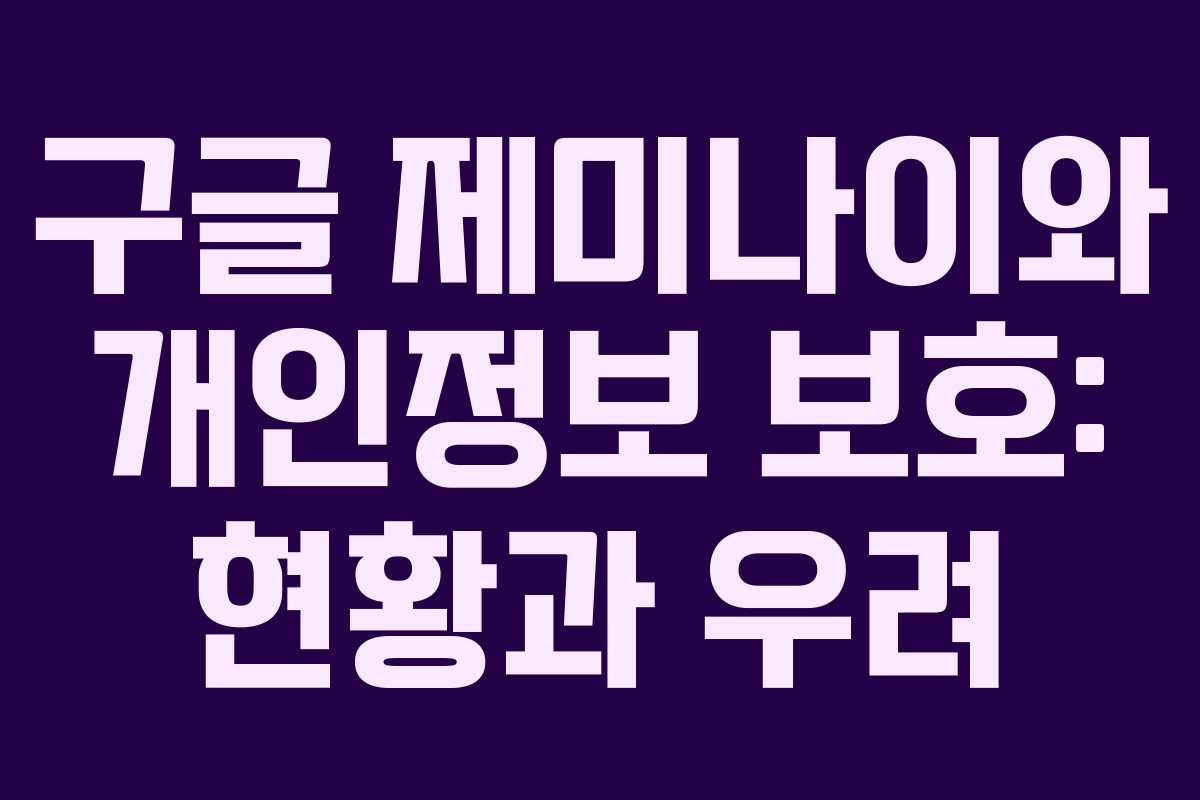 구글 제미나이와 개인정보 보호: 현황과 우려