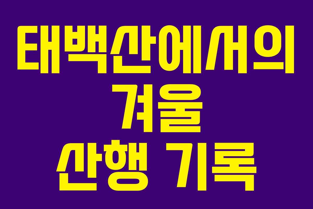 태백산에서의 겨울 산행 기록