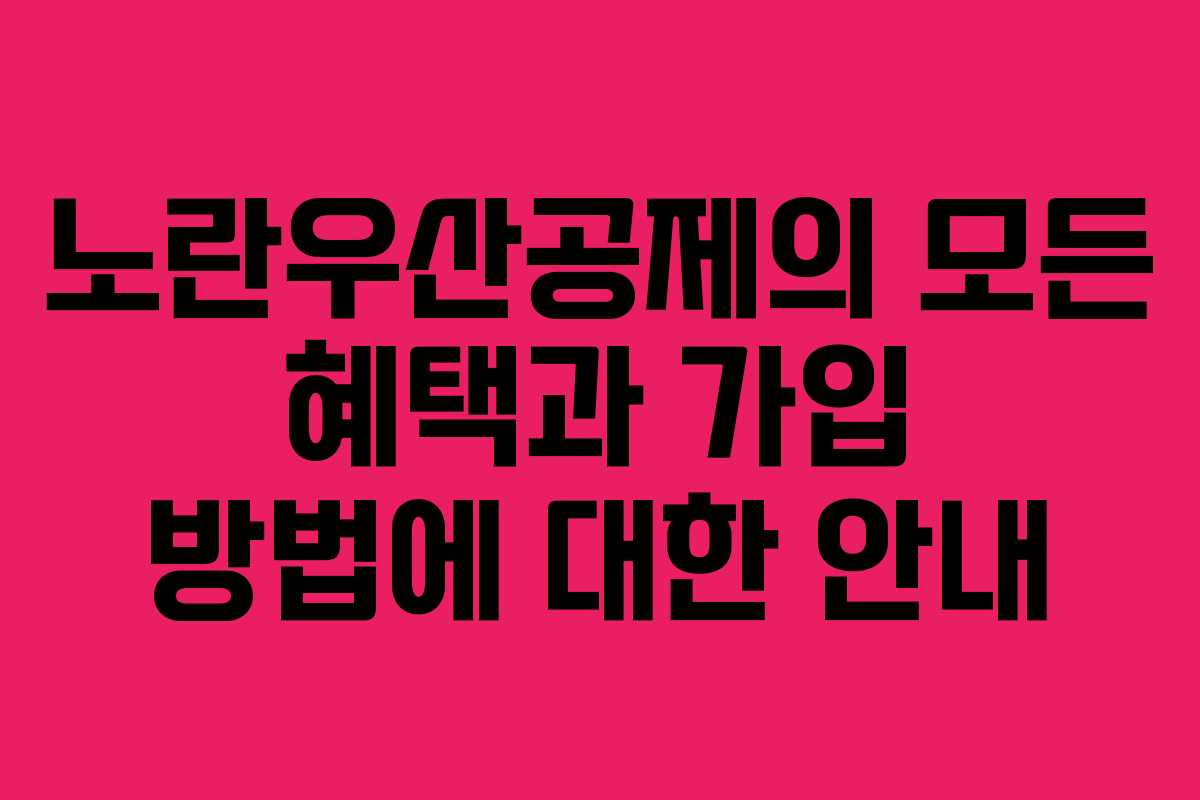 노란우산공제의 모든 혜택과 가입 방법에 대한 안내