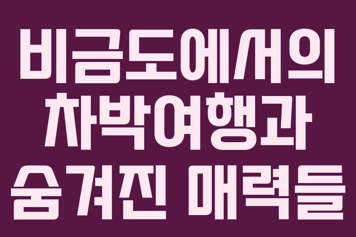 비금도에서의 차박여행과 숨겨진 매력들
