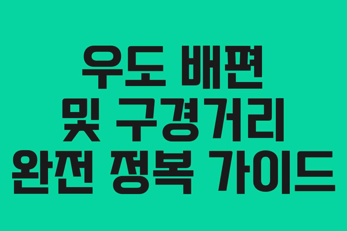 우도 배편 및 구경거리 완전 정복 가이드