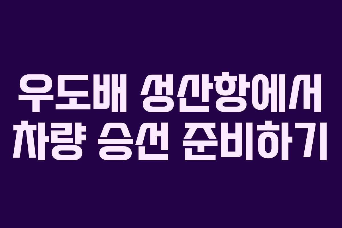 우도배 성산항에서 차량 승선 준비하기