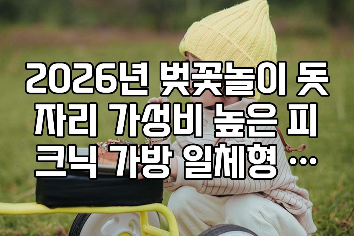 2026년 벚꽃놀이 돗자리 가성비 높은 피크닉 가방 일체형 제품
