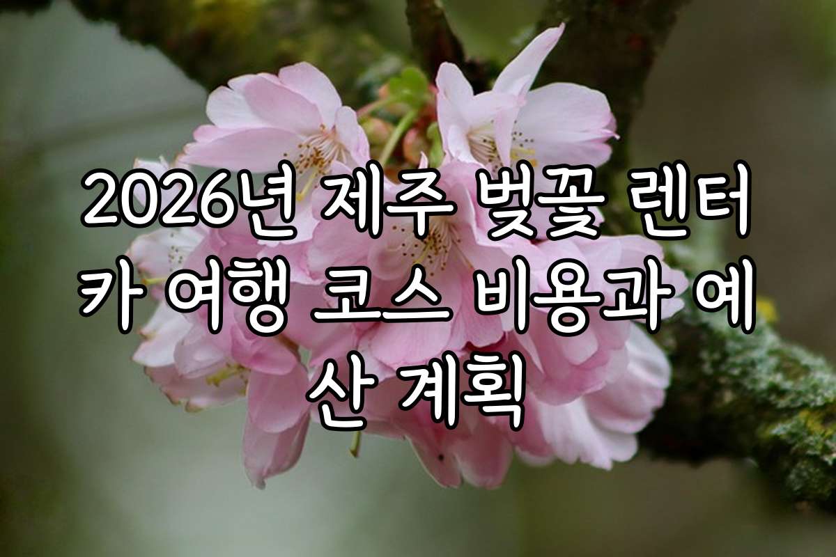 2026년 제주 벚꽃 렌터카 여행 코스 비용과 예산 계획