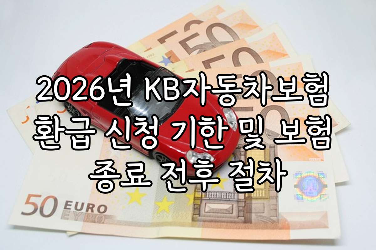 2026년 KB자동차보험 환급 신청 기한 및 보험 종료 전후 절차