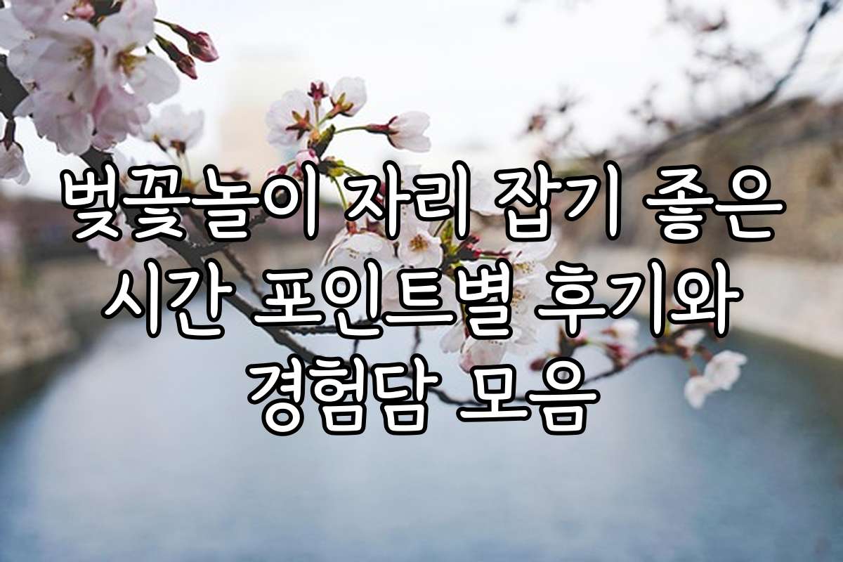 벚꽃놀이 자리 잡기 좋은 시간 포인트별 후기와 경험담 모음
