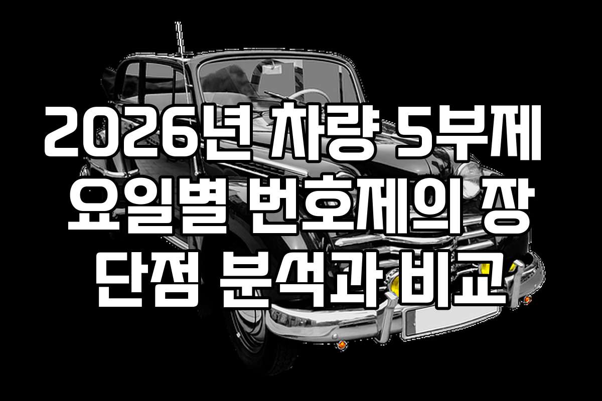 2026년 차량 5부제 요일별 번호제의 장단점 분석과 비교
