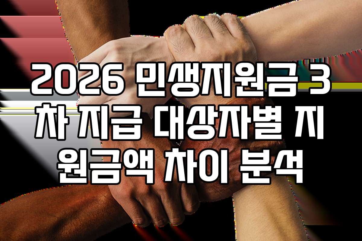 2026 민생지원금 3차 지급 대상자별 지원금액 차이 분석