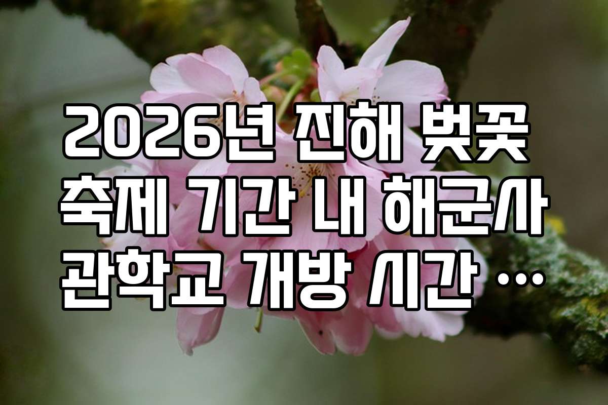 2026년 진해 벚꽃 축제 기간 내 해군사관학교 개방 시간 확인