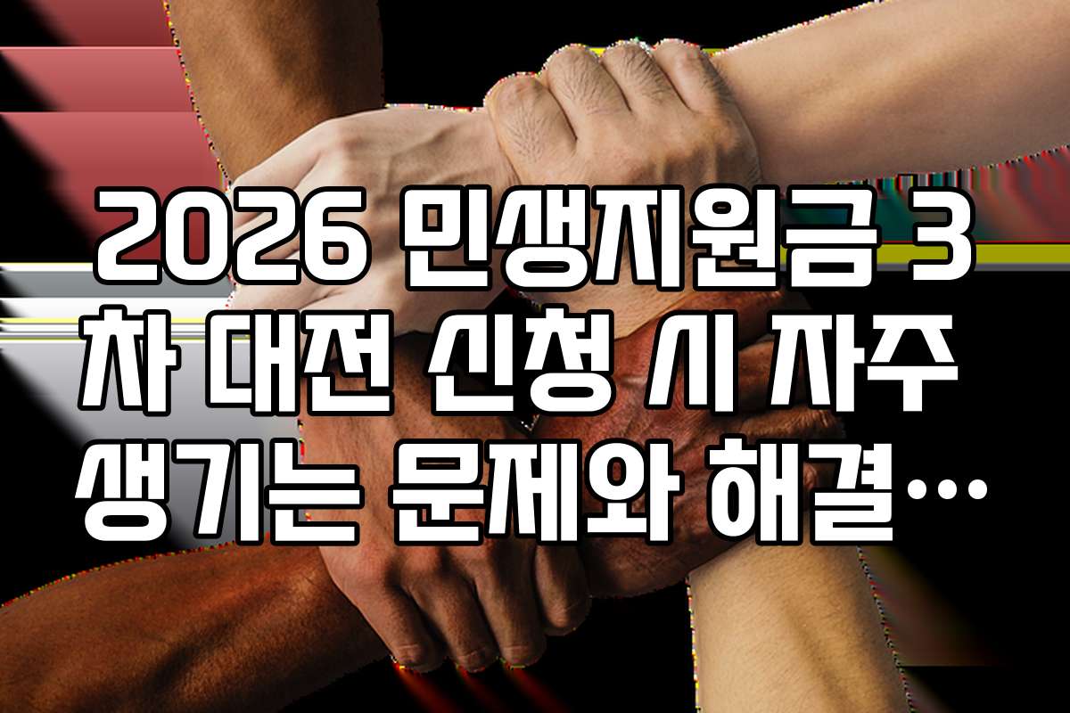 2026 민생지원금 3차 대전 신청 시 자주 생기는 문제와 해결 방안