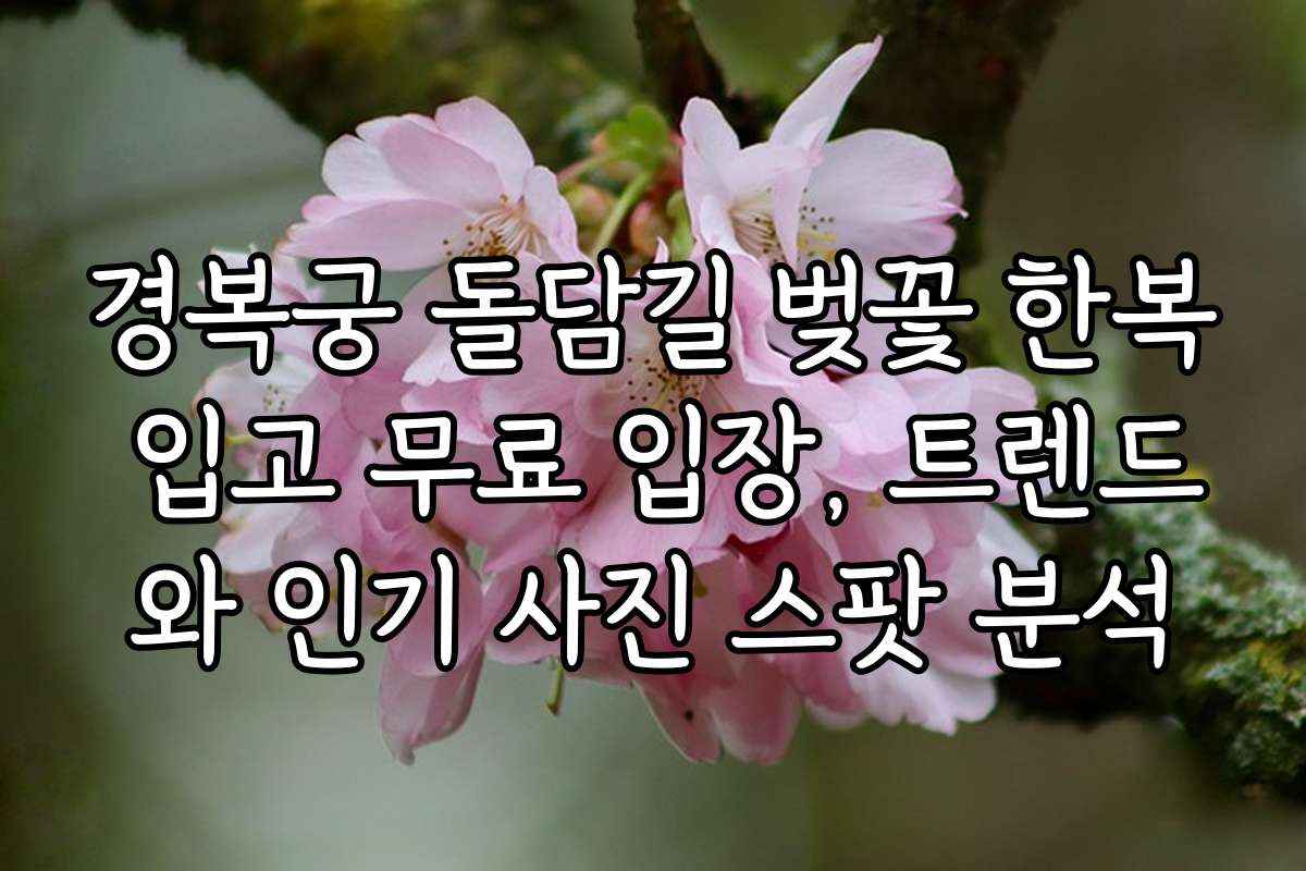 경복궁 돌담길 벚꽃 한복 입고 무료 입장, 트렌드와 인기 사진 스팟 분석