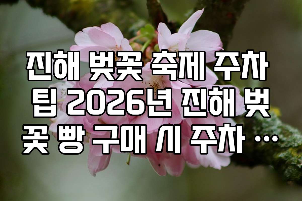 진해 벚꽃 축제 주차 팁 2026년 진해 벚꽃 빵 구매 시 주차 대기