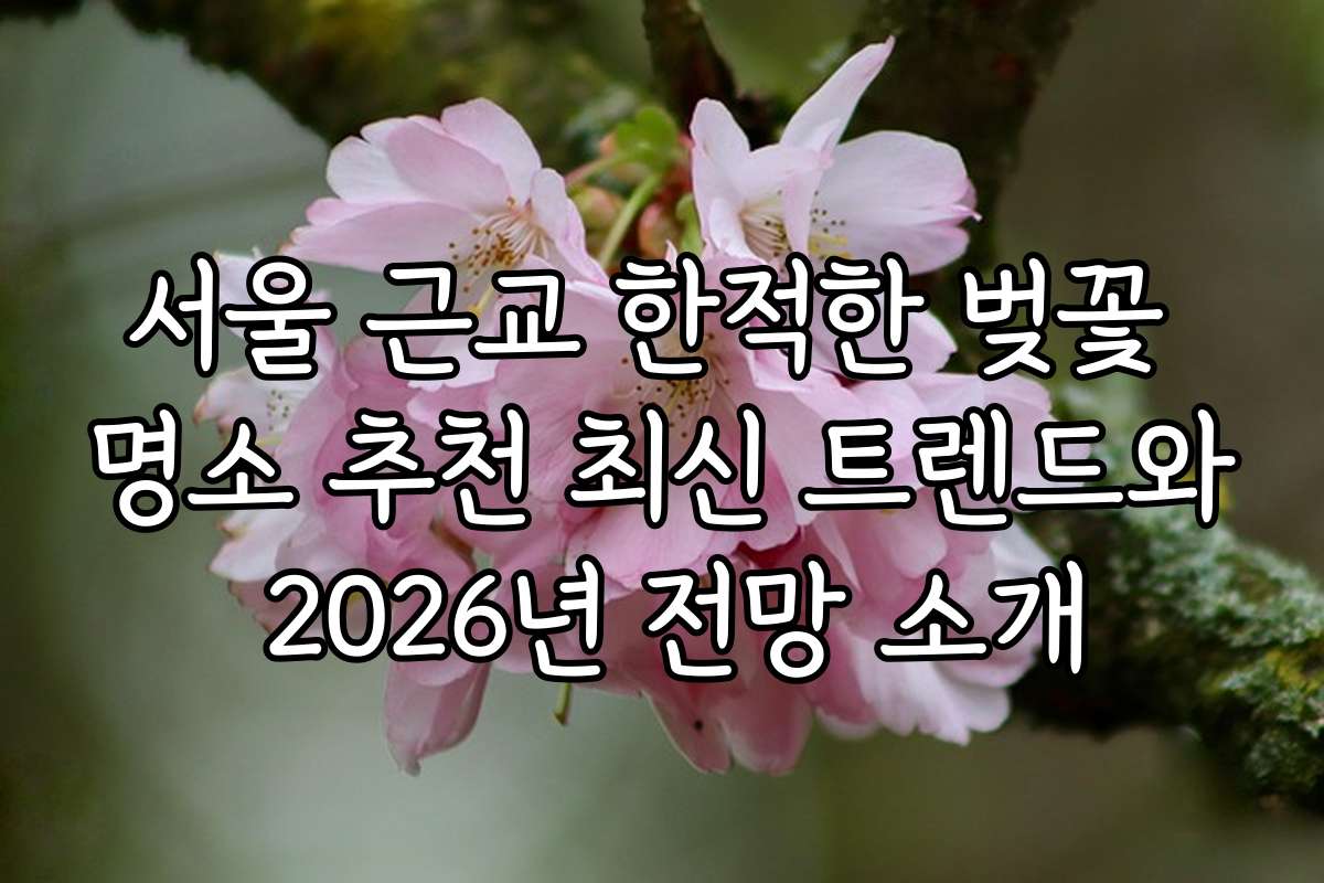 서울 근교 한적한 벚꽃 명소 추천 최신 트렌드와 2026년 전망 소개