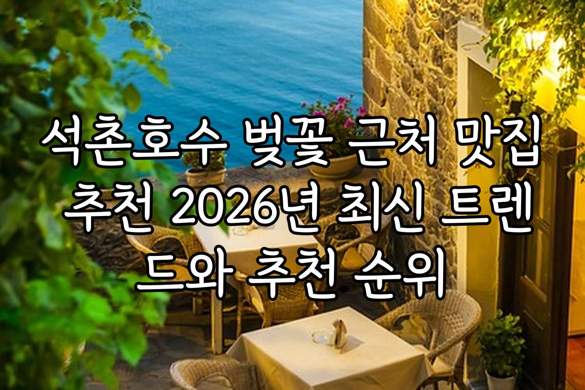 석촌호수 벚꽃 근처 맛집 추천 2026년 최신 트렌드와 추천 순위
