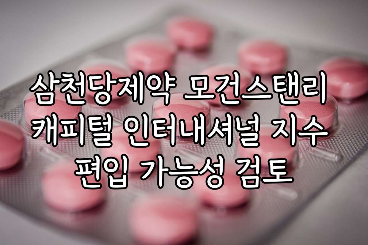 삼천당제약 모건스탠리 캐피털 인터내셔널 지수 편입 가능성 검토