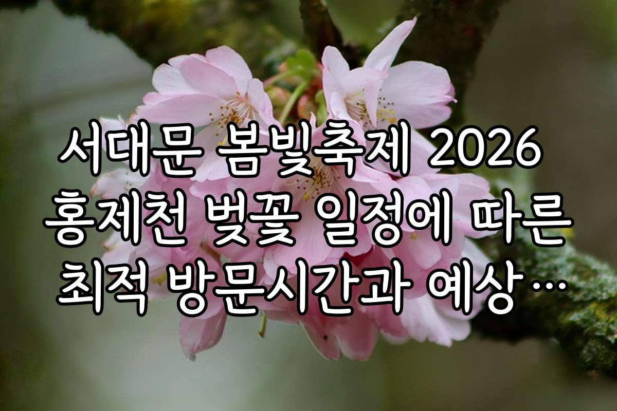 서대문 봄빛축제 2026 홍제천 벚꽃 일정에 따른 최적 방문시간과 예상 인파 수 정보