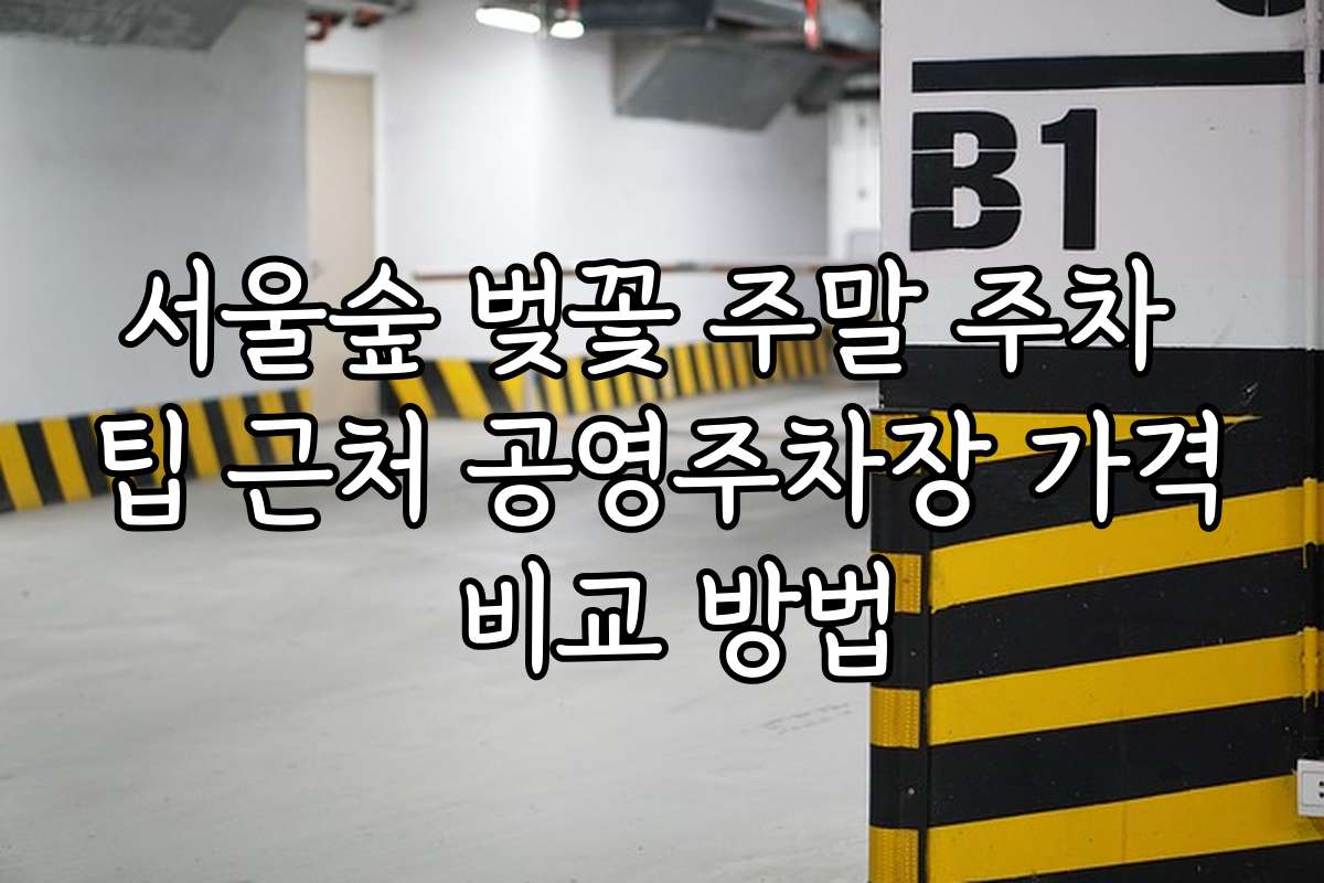 서울숲 벚꽃 주말 주차 팁 근처 공영주차장 가격 비교 방법