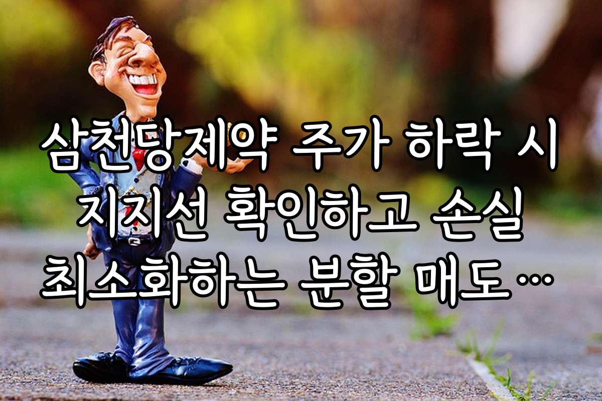 삼천당제약 주가 하락 시 지지선 확인하고 손실 최소화하는 분할 매도 가이드
