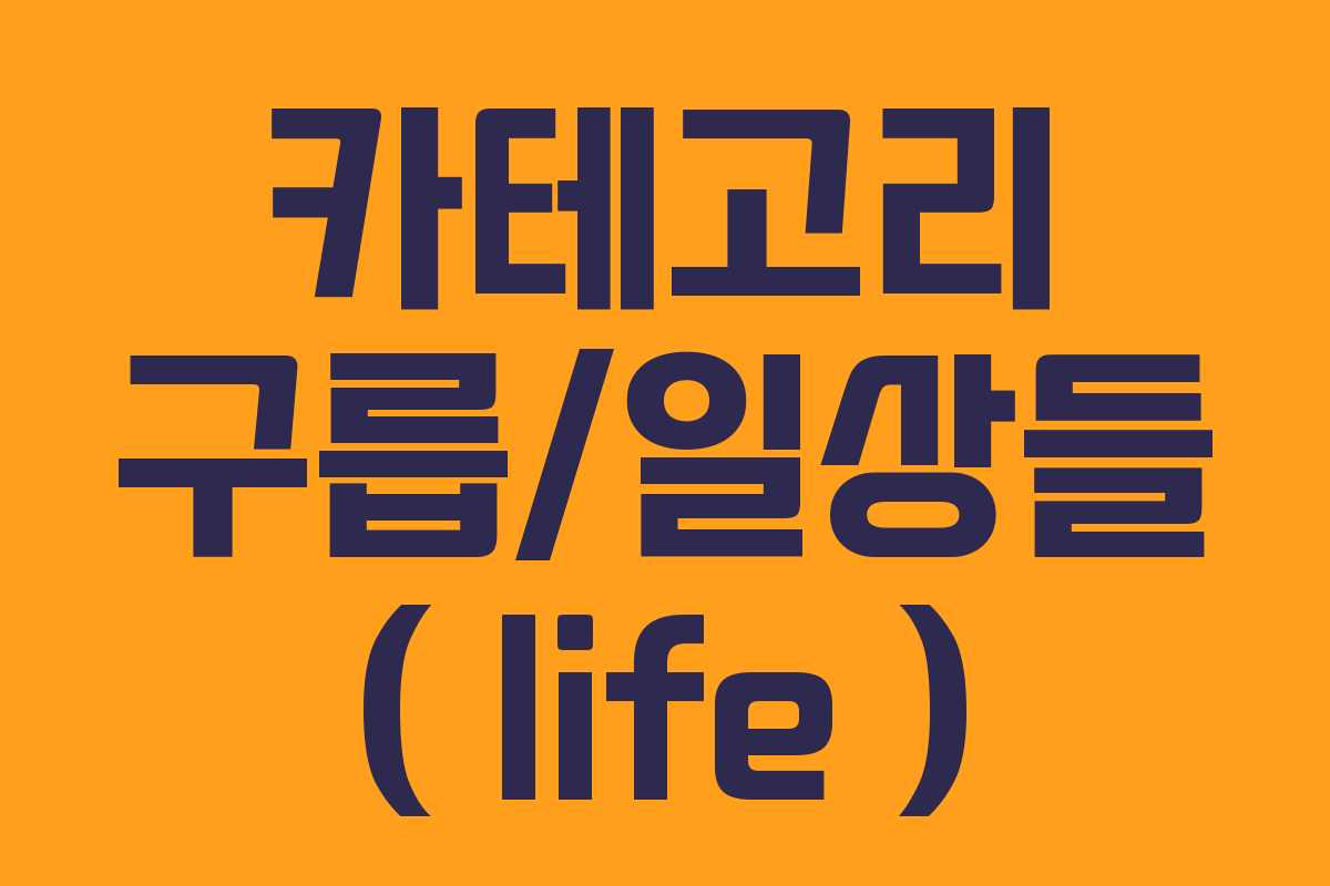 카테고리 구릅/일상들 ( life )