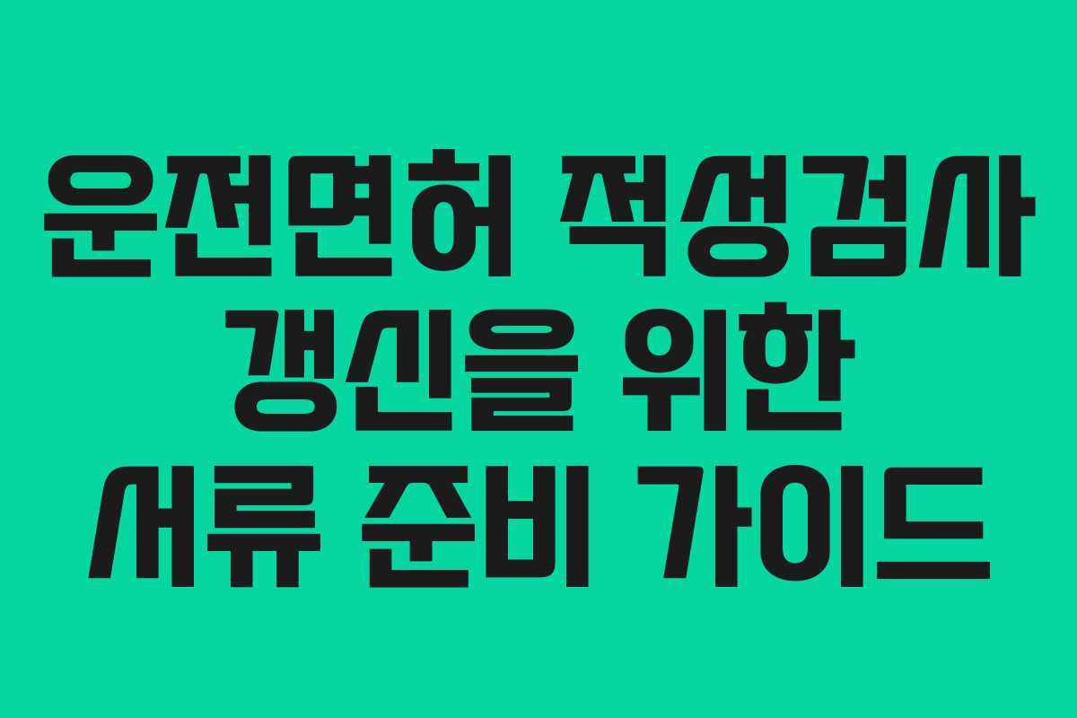 운전면허-적성검사-갱신을-위한-서류-준비-가이드