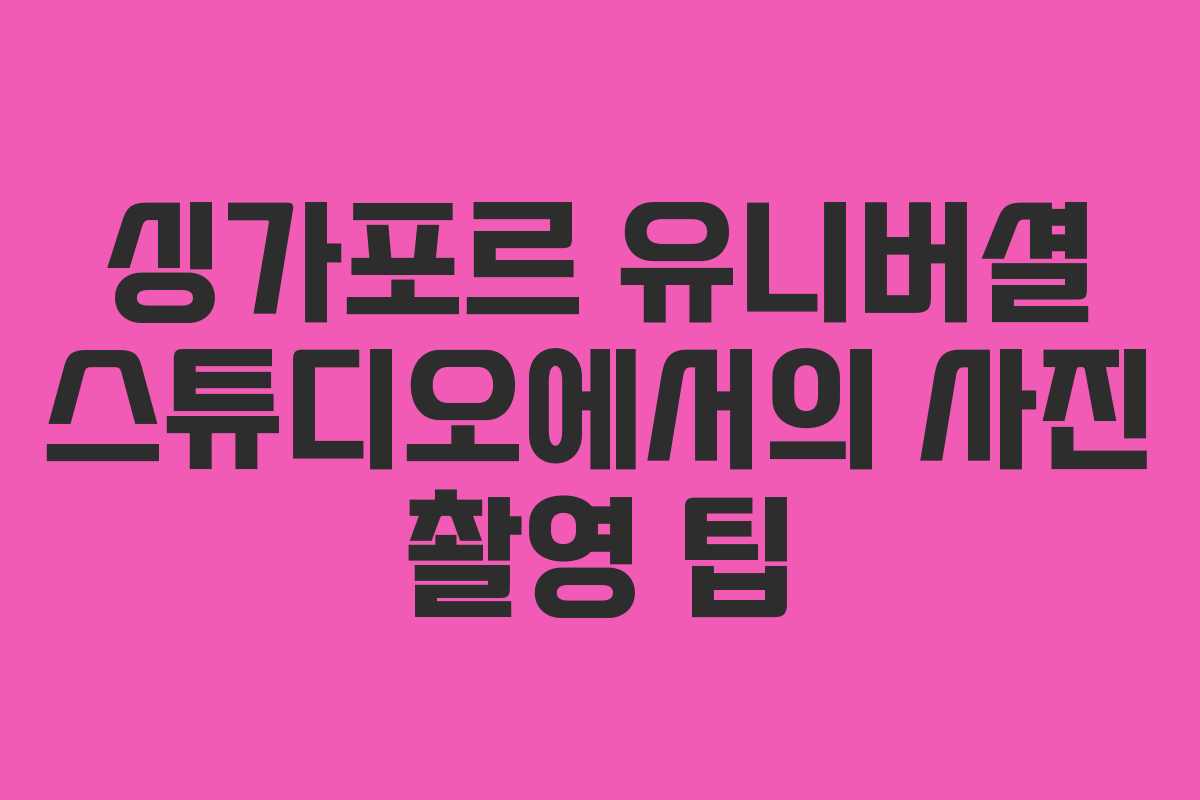 싱가포르 유니버셜 스튜디오에서의 사진 촬영 팁