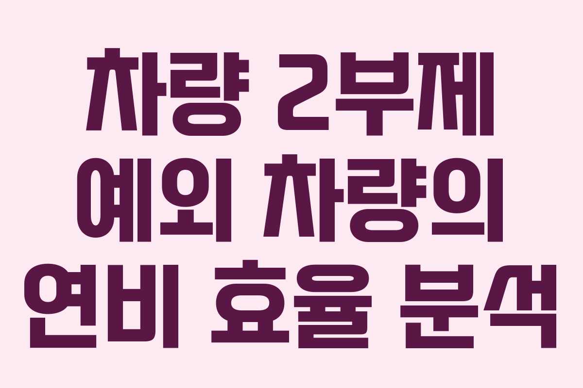 차량 2부제 예외 차량의 연비 효율 분석