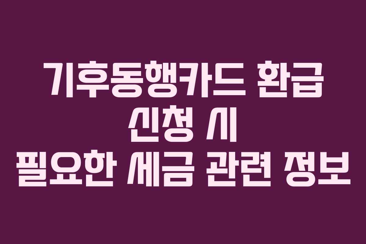 기후동행카드 환급 신청 시 필요한 세금 관련 정보