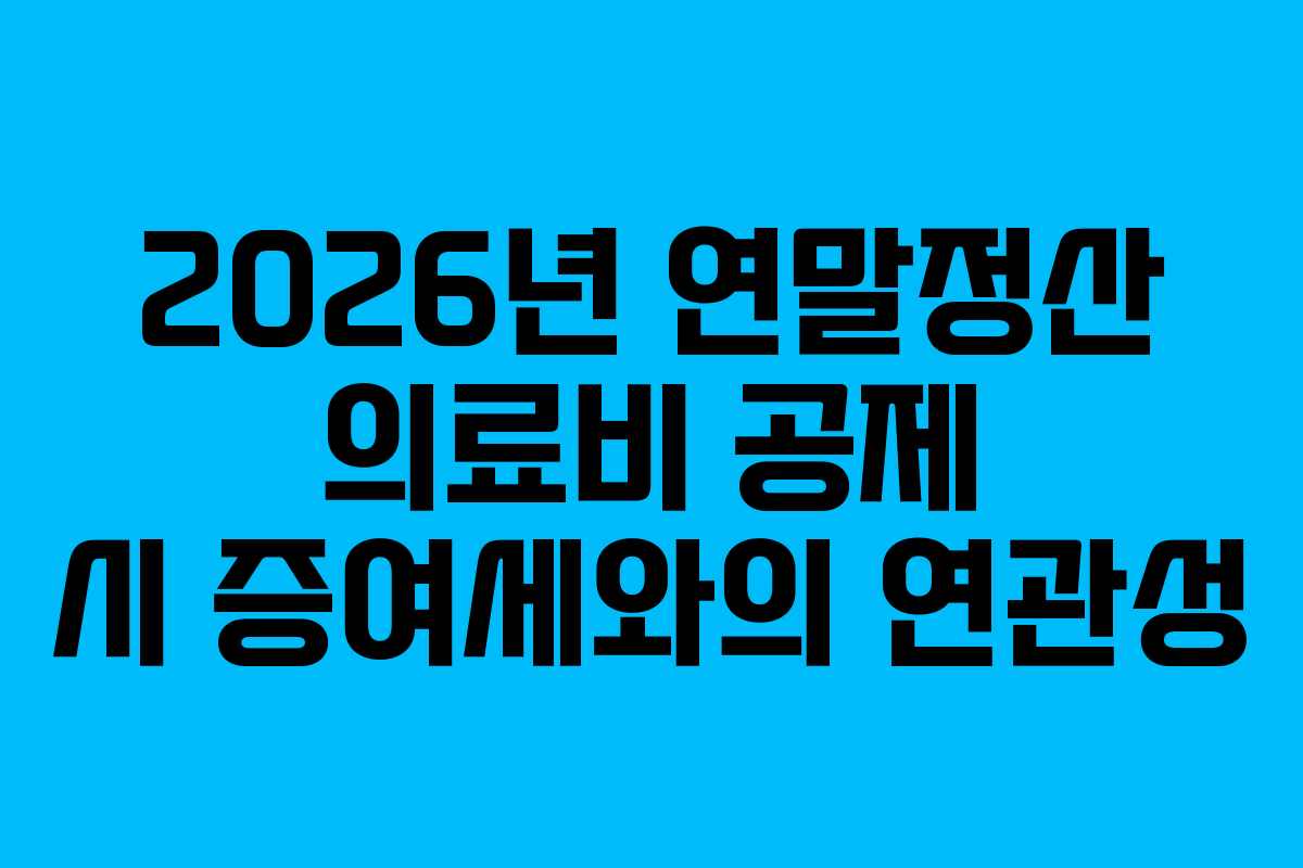 2026년 연말정산 의료비 공제 시 증여세와의 연관성