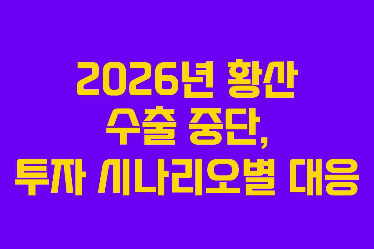 2026년-황산-수출-중단,-투자-시나리오별-대응