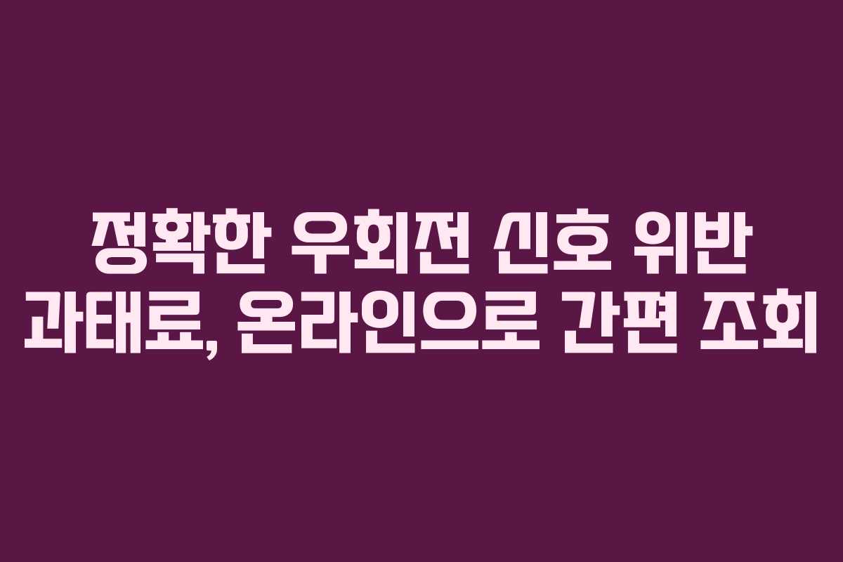 정확한-우회전-신호-위반-과태료,-온라인으로-간편-조회