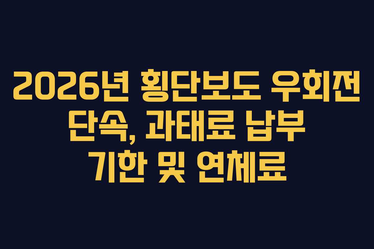 2026년 횡단보도 우회전 단속, 과태료 납부 기한 및 연체료
