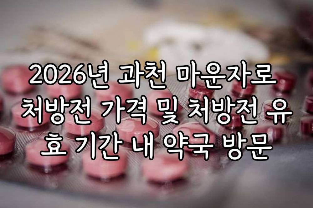 2026년 과천 마운자로 처방전 가격 및 처방전 유효 기간 내 약국 방문