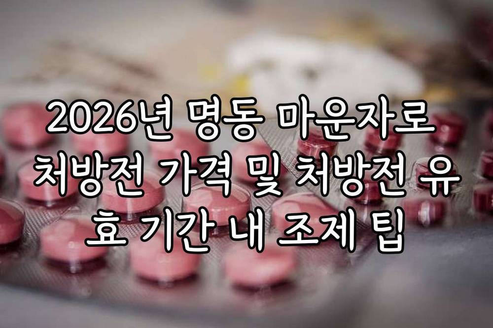 2026년 명동 마운자로 처방전 가격 및 처방전 유효 기간 내 조제 팁