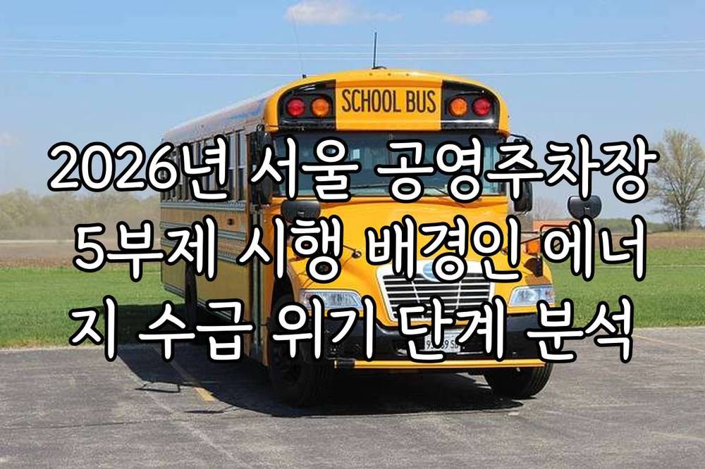 2026년 서울 공영주차장 5부제 시행 배경인 에너지 수급 위기 단계 분석