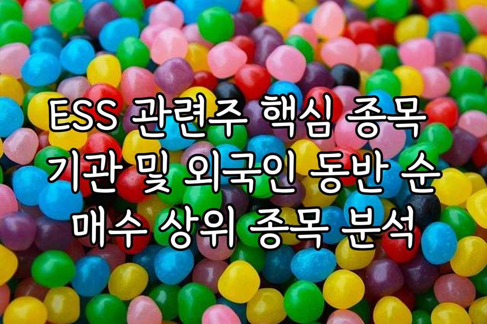 ESS 관련주 핵심 종목 기관 및 외국인 동반 순매수 상위 종목 분석