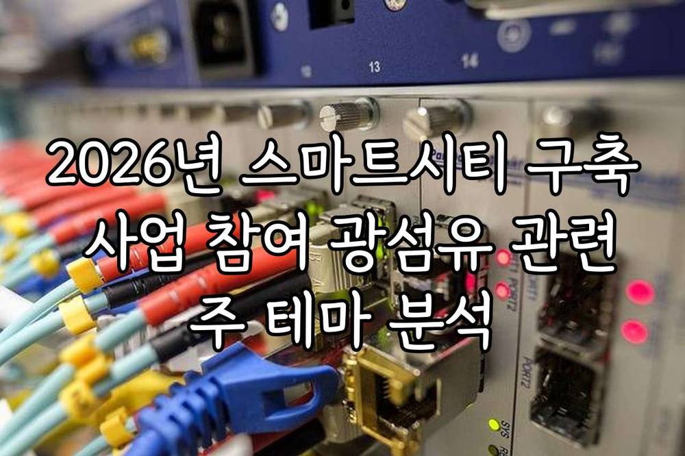 2026년 스마트시티 구축 사업 참여 광섬유 관련주 테마 분석