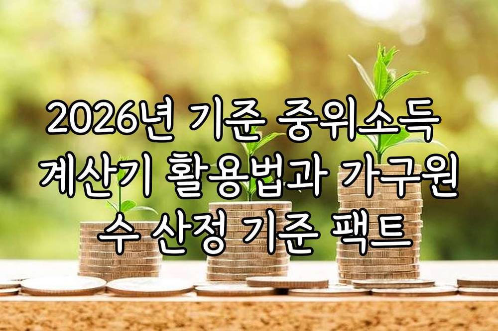 2026년 기준 중위소득 계산기 활용법과 가구원 수 산정 기준 팩트
