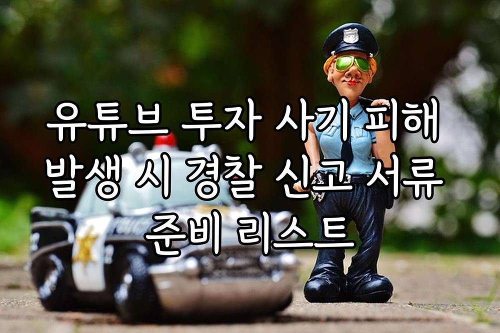 유튜브 투자 사기 피해 발생 시 경찰 신고 서류 준비 리스트