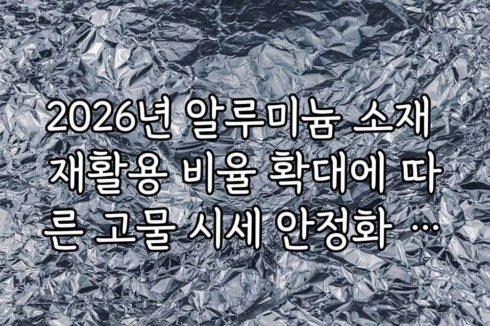 2026년 알루미늄 소재 재활용 비율 확대에 따른 고물 시세 안정화 전망