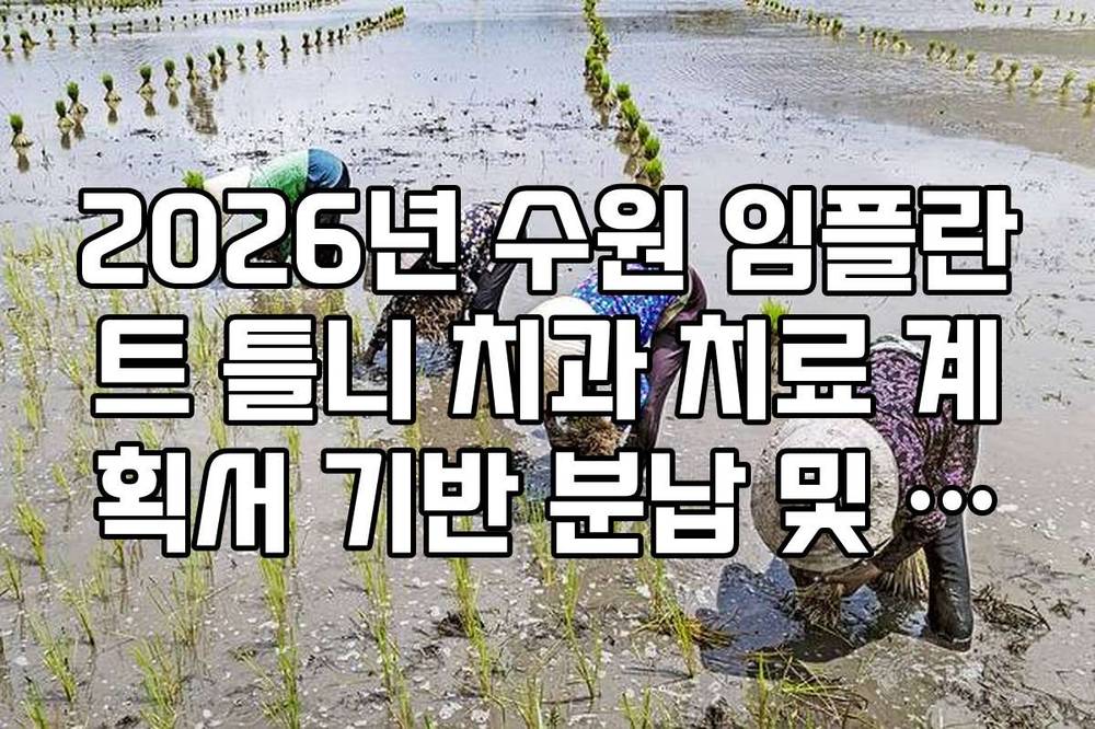 2026년 수원 임플란트 틀니 치과 치료 계획서 기반 분납 및 할부 혜택