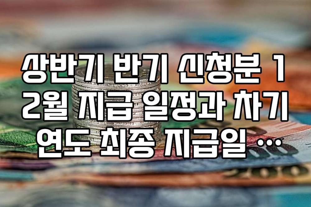 상반기 반기 신청분 12월 지급 일정과 차기 연도 최종 지급일 비교