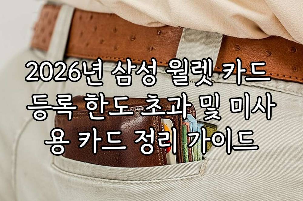 2026년 삼성 월렛 카드 등록 한도 초과 및 미사용 카드 정리 가이드