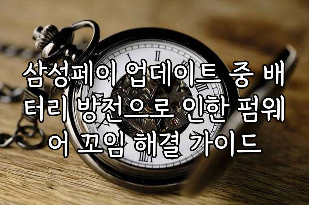 삼성페이 업데이트 중 배터리 방전으로 인한 펌웨어 꼬임 해결 가이드