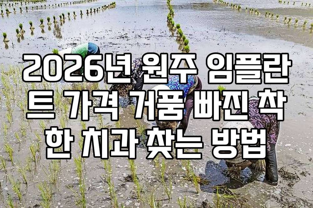 2026년 원주 임플란트 가격 거품 빠진 착한 치과 찾는 방법