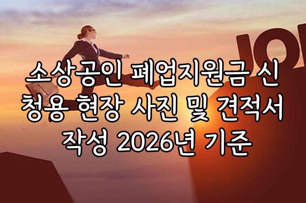 소상공인 폐업지원금 신청용 현장 사진 및 견적서 작성 2026년 기준