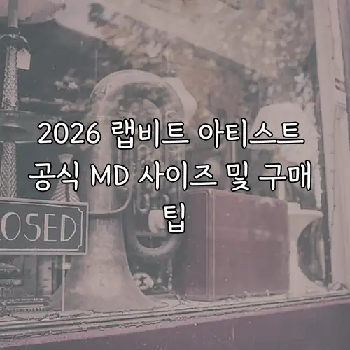 2026 랩비트 아티스트 공식 MD 사이즈 및 구매 팁